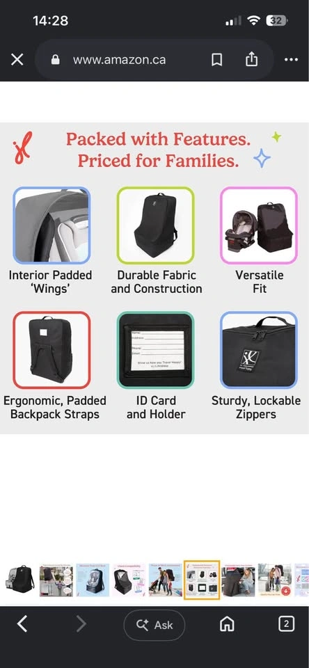 Backpack car seat travel bag - photo 4