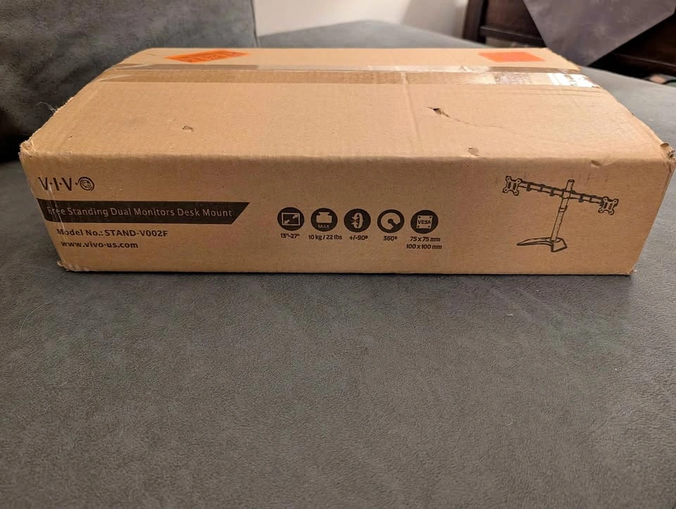 VIVO STAND-V002F Free Standing Dual Monitor Desk Mount