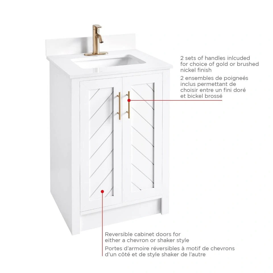 BNIB CANVAS Brooks Double Door Single Sink Vanity, 24-in