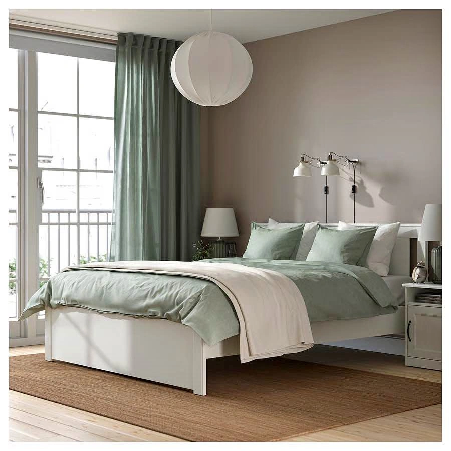 New white Ikea songesand double/full bed frame