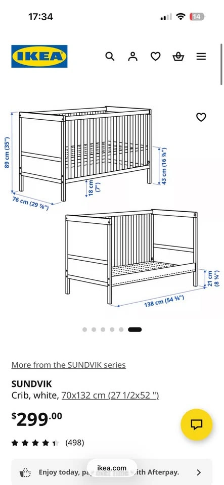 Ikea sundvik crib and mattress - photo 2
