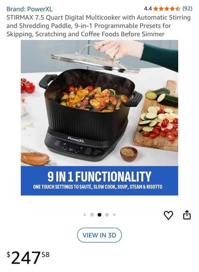 BRAND NEW Powerxl Stirmax 7.5 qt multicooker - photo 3