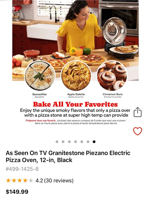 BRAND NEW Granitestone Piezano Electric Pizza Oven (12-in) - photo 2