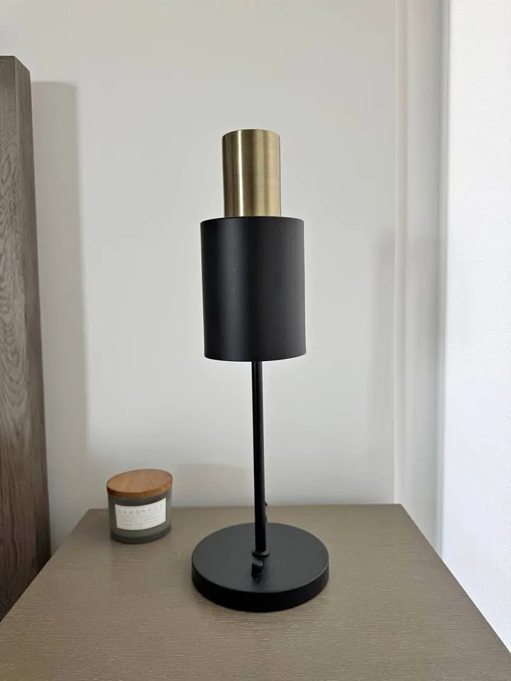 Table Lamp Black Light With Brass Accent Lucca thumbnail