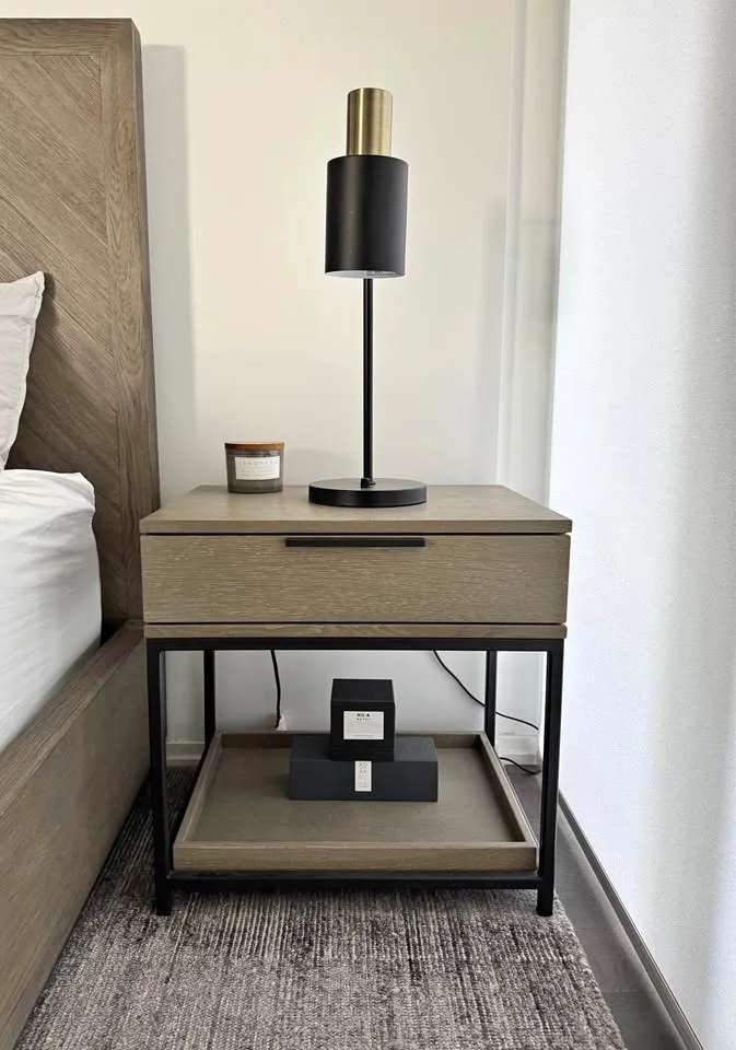 Night Stand Stylish Washed Solid Oak thumbnail