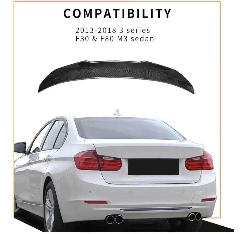 Rear Trunk Spoiler for 3 Series (Carbon Fiber F30 F80) - photo 4