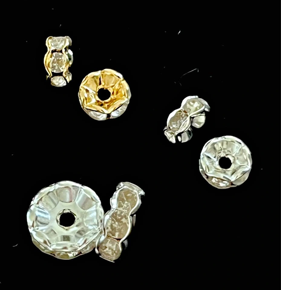 Czech Crystal Rhinestone Spacer Beads 10mm, 6mm