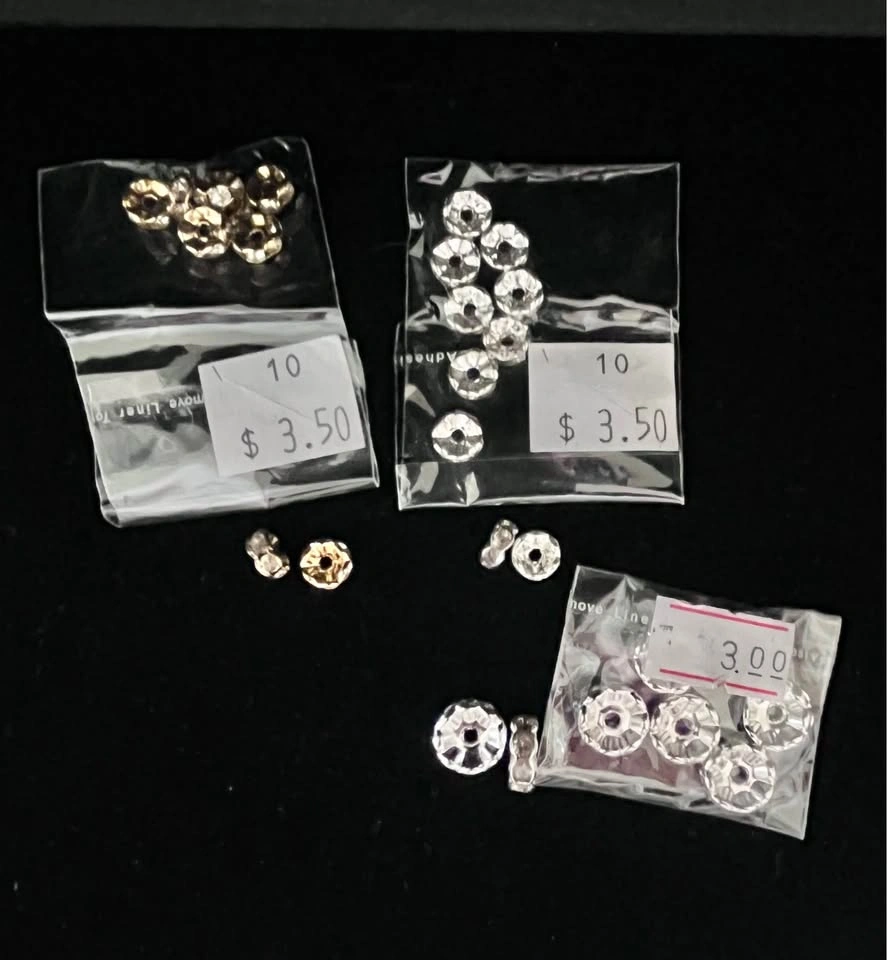 Czech Crystal Rhinestone Spacer Beads 10mm, 6mm - photo 2