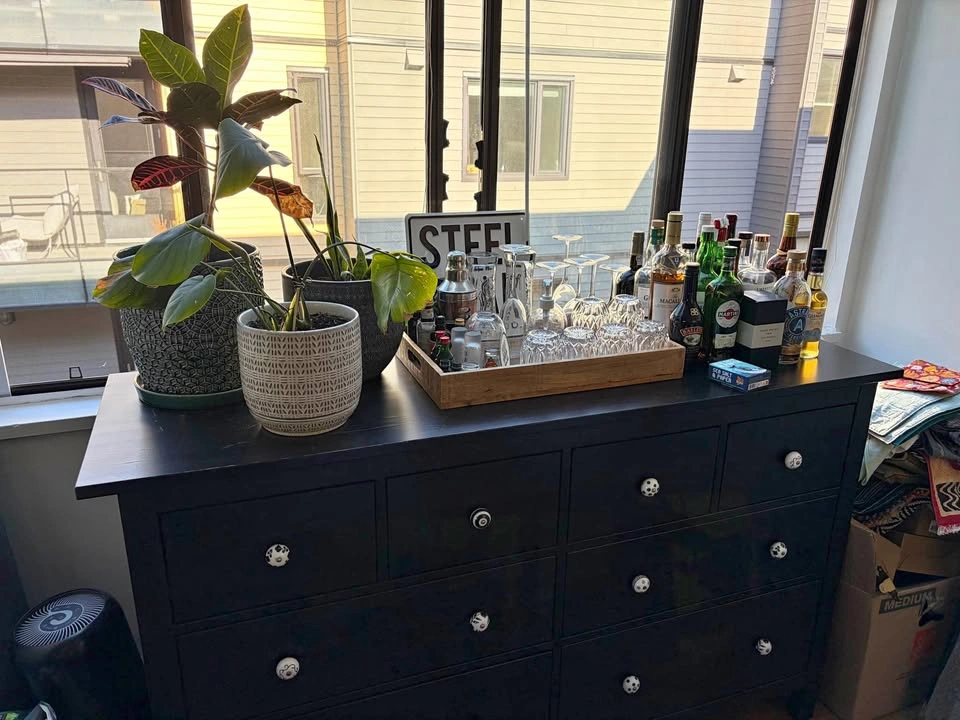 Black Dresser with Custom Lining & Knobs