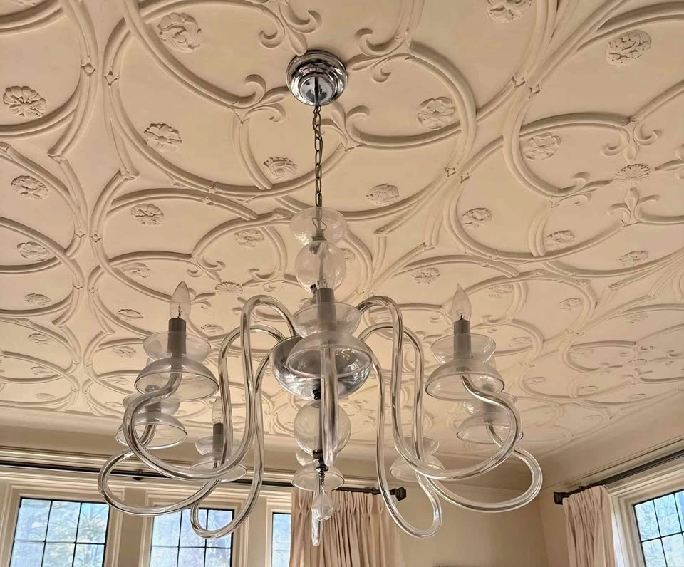 Medium contemporary art-glass chandelier