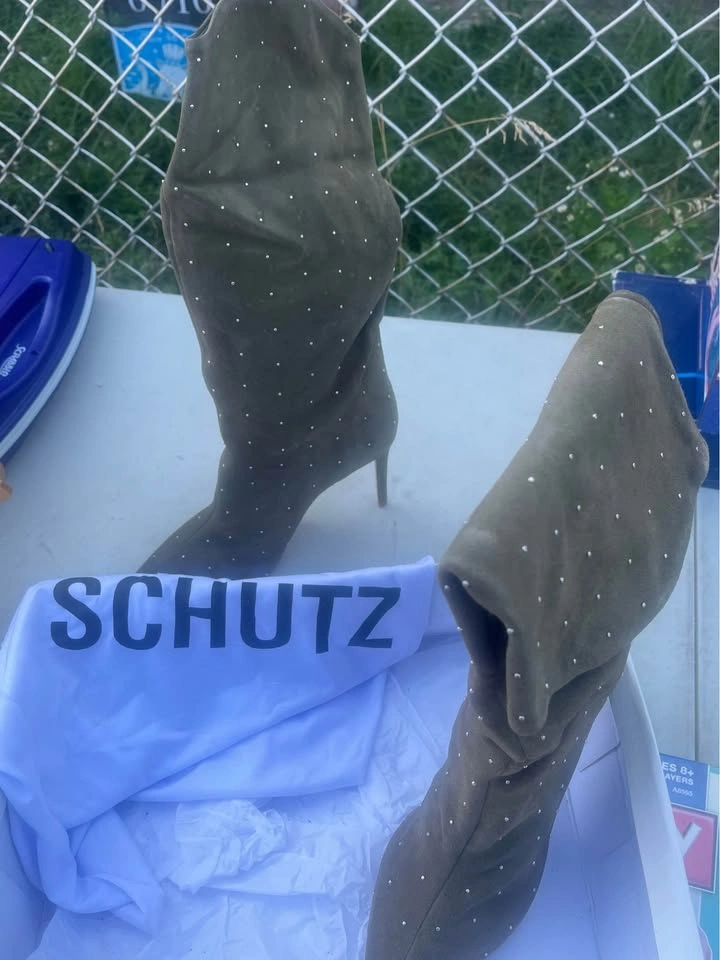 Schutz Maryana Studs Suede Boots - Pick up only - photo 3