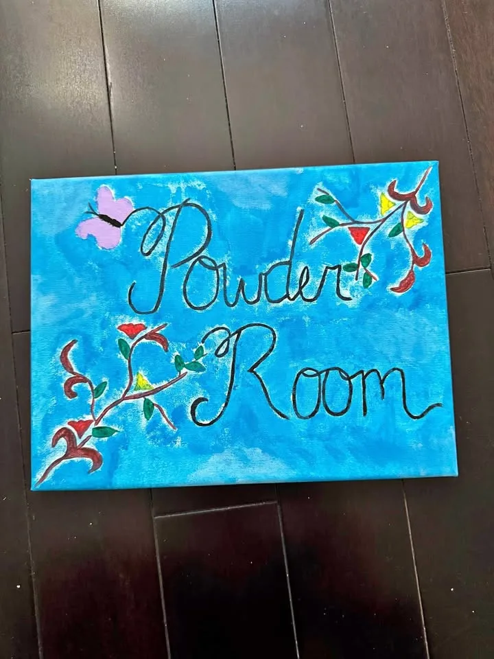 Handcrafted Powder Room Sign thumbnail