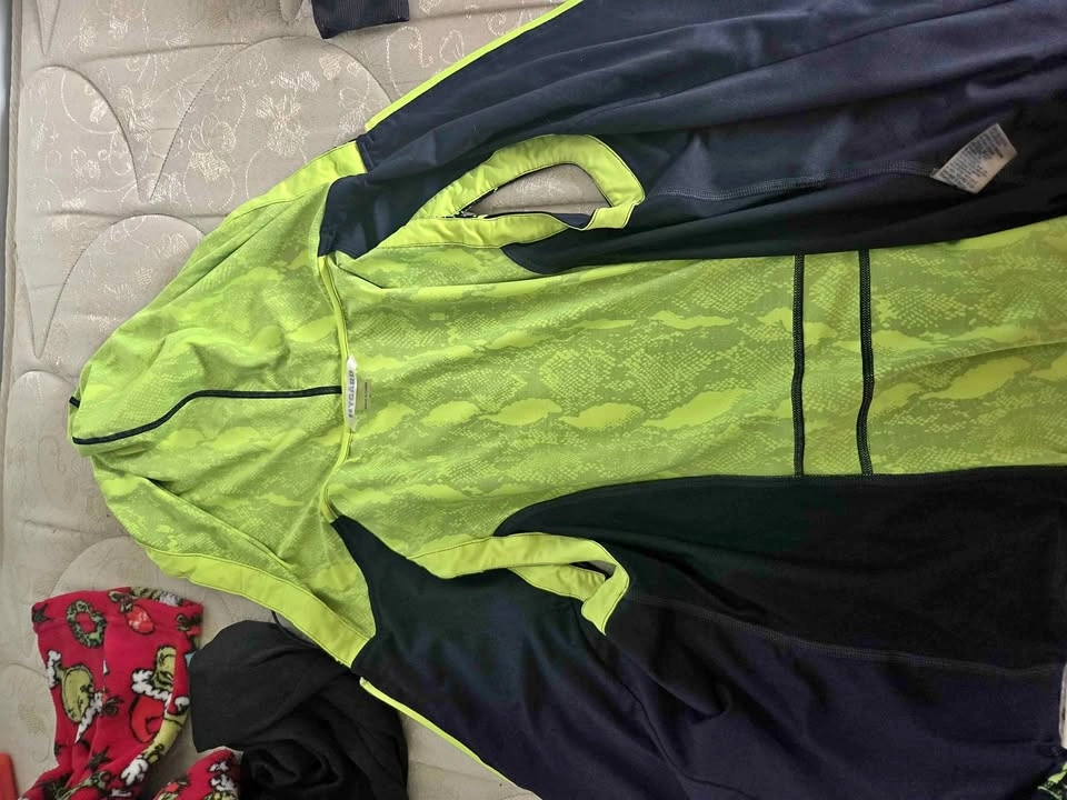 Green and Black Sleeveless Top