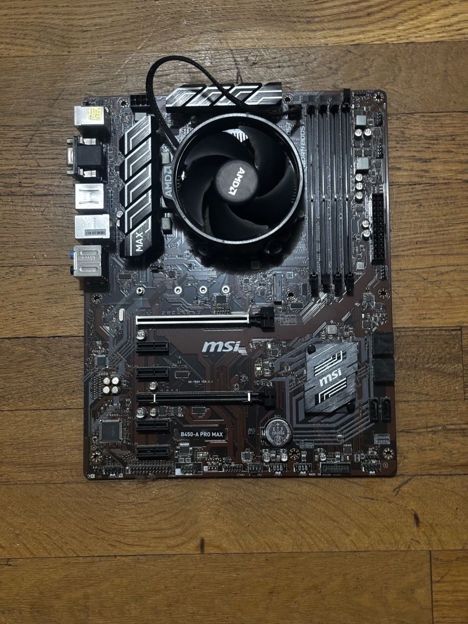 MSI B450-A PRO MAX Motherboard with AMD Stock Cooler