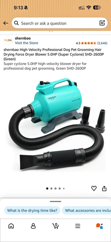 Shernbao Super Cyclone SHD-2600P Dog Pet Grooming Hair Dryer