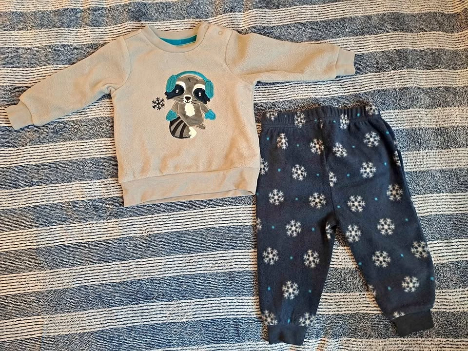 New baby two-piece fleece top and pants set