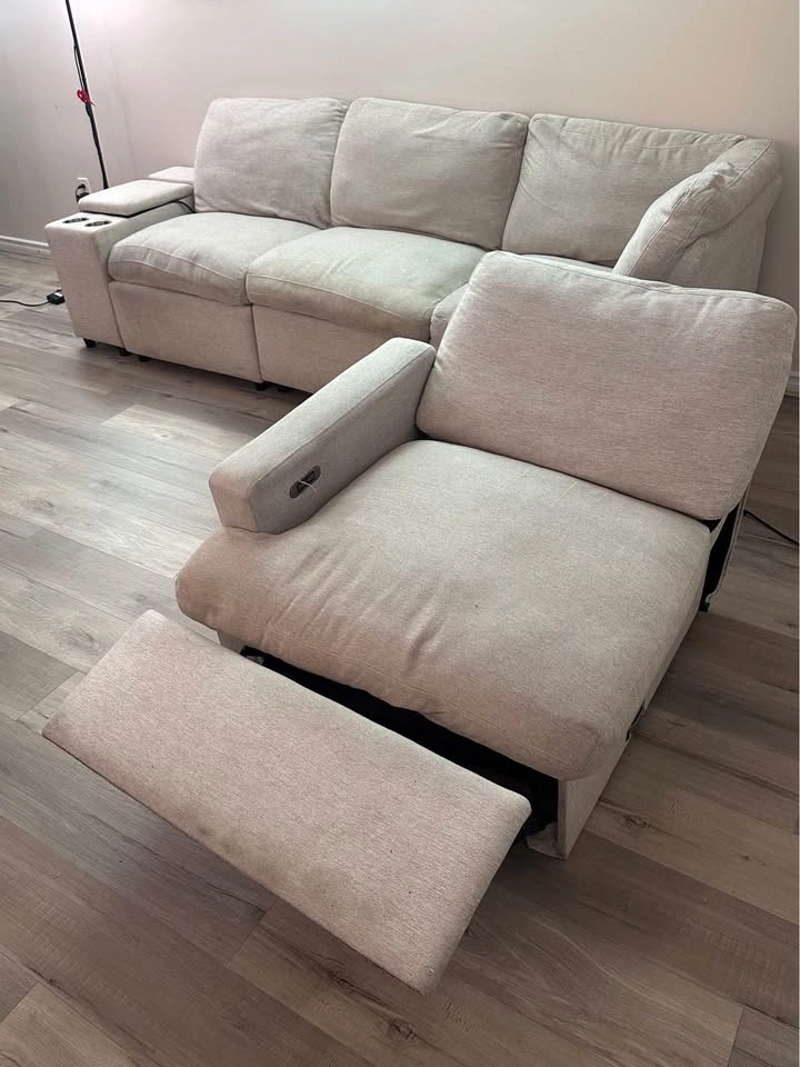 Sofa with a recliner for sale - $210 OBO and Free Lamp - photo 3