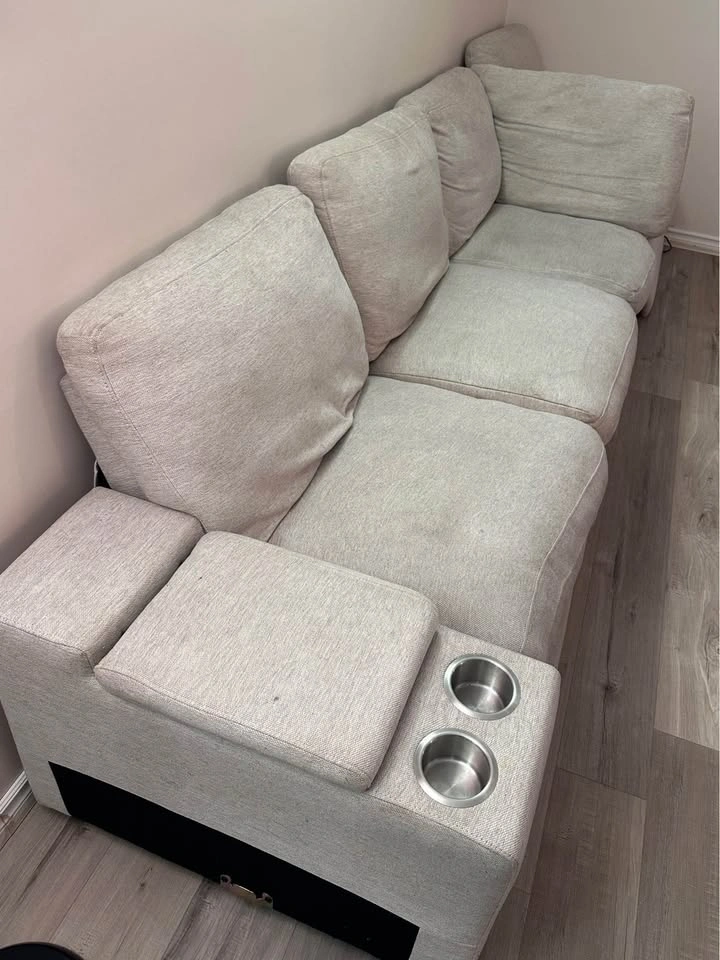 Sofa with a recliner for sale - $210 OBO and Free Lamp - photo 5