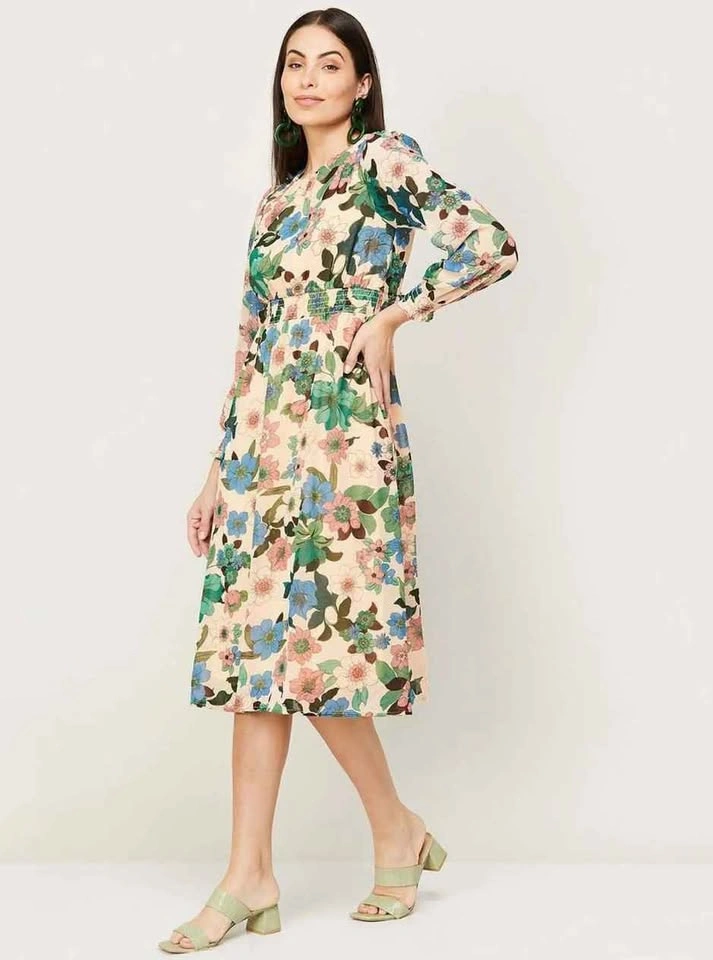 Women's floral A-line dress - photo 2