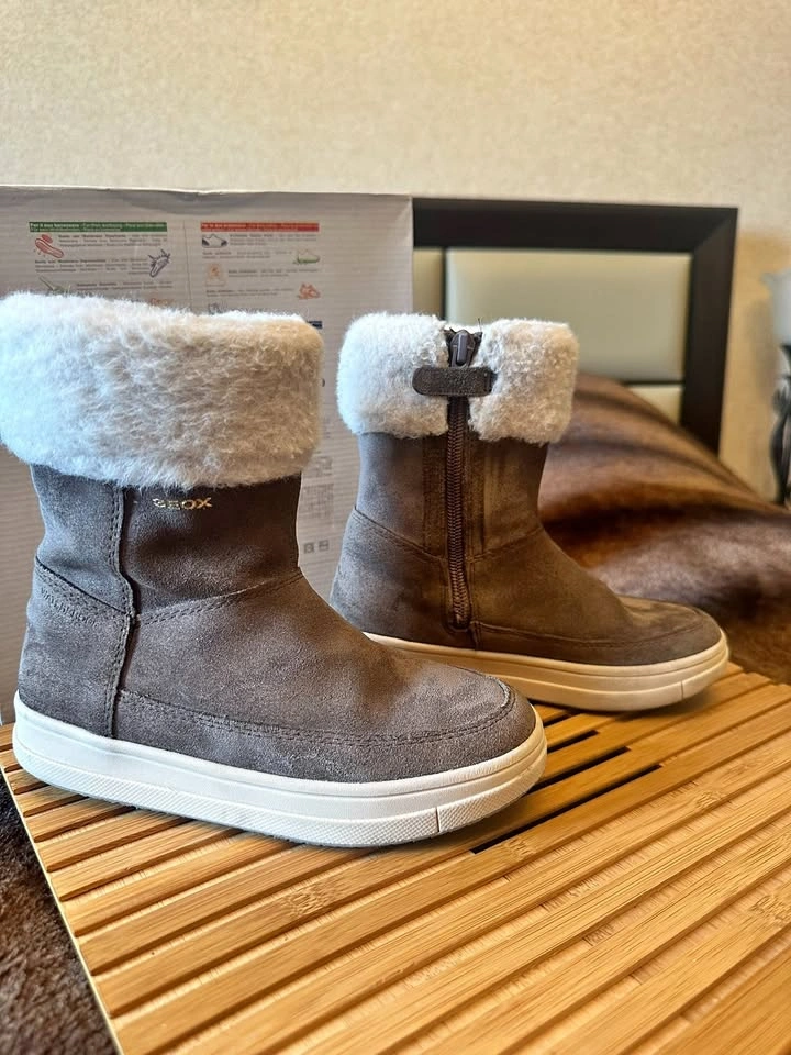 Geox Girls' Faux Fur Trim Winter Boots