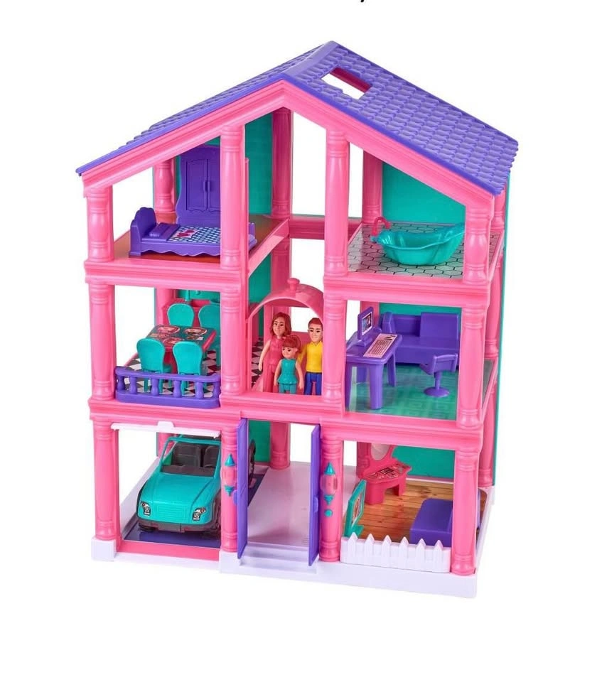 Dollhouse Play Set ( 24 Pieces, Garage, Working Elevator, Sounds