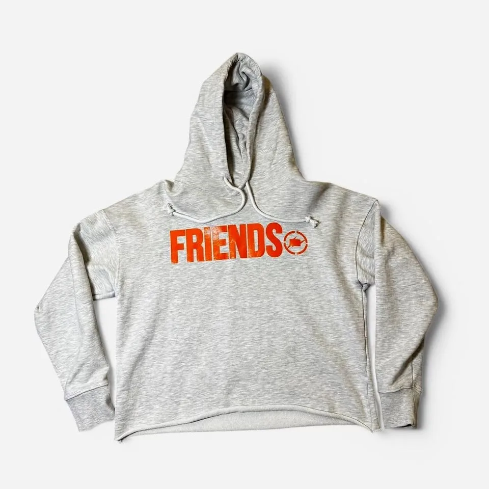 Vlone "Friends" Hoodie – Grey & Orange thumbnail