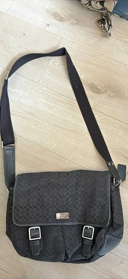 Coach Black Signature Messenger/Crossbody