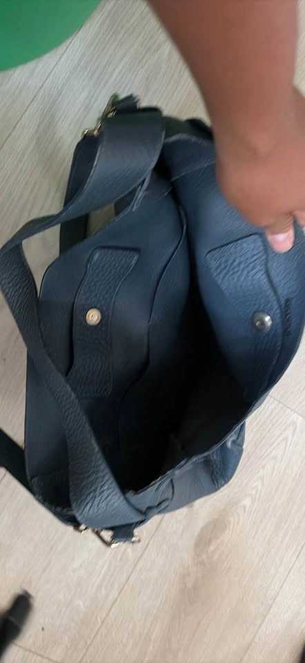 Furla Navy Blue Pebbled Leather Crossbody Hobo Bag - photo 3
