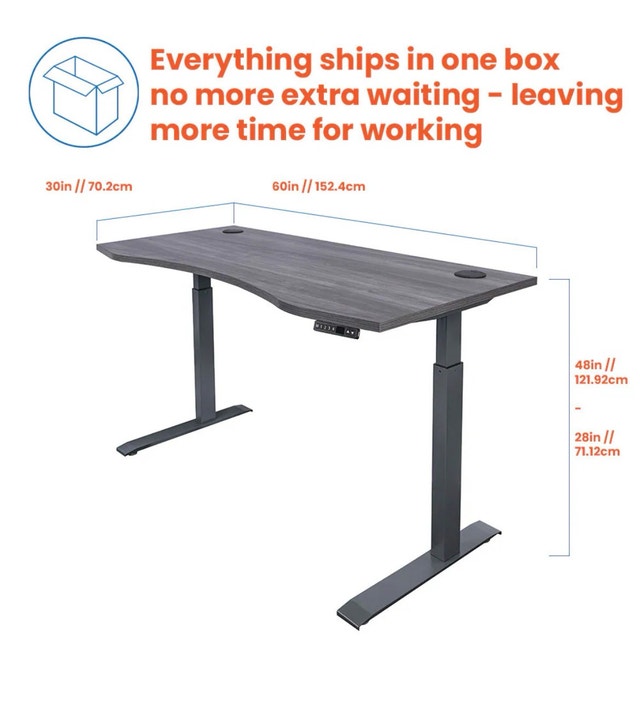 Brand New Motionwise 30"x60" Electric Sit-Stand Desk SDD60G - photo 5
