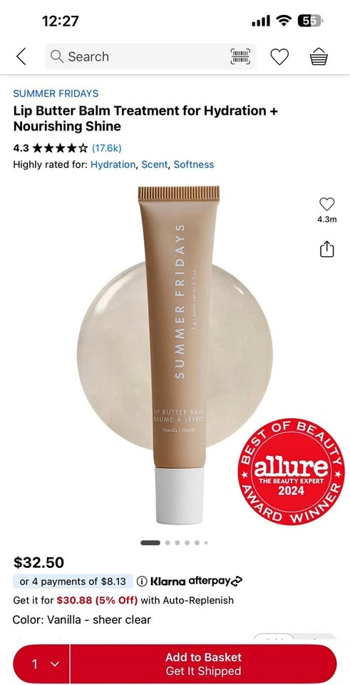 Summer Fridays Lip Butter Balm - Vanilla