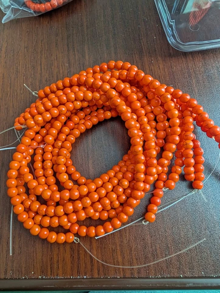 Orange Stone Bead Strands