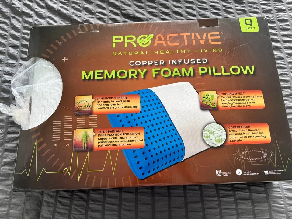 ProActive Copper Infused Memory Foam Pillow – Queen