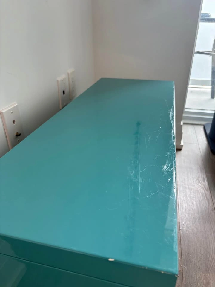 Glossy Teal TV Stand/Media Console - photo 3