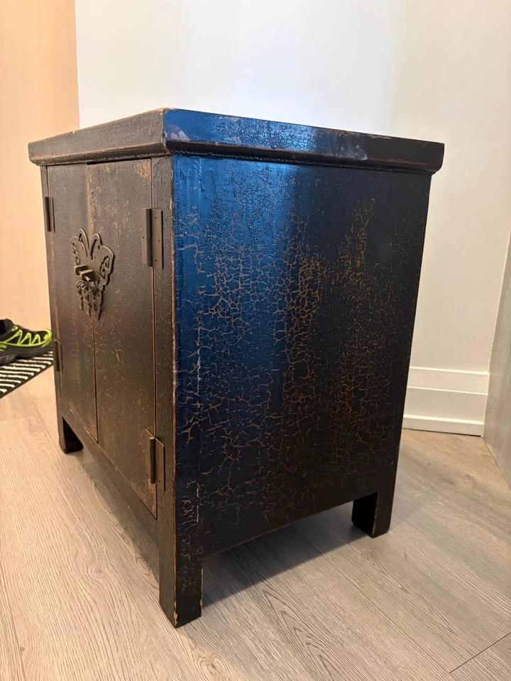 Vintage Black Cabinet with Butterfly Hardware - photo 2