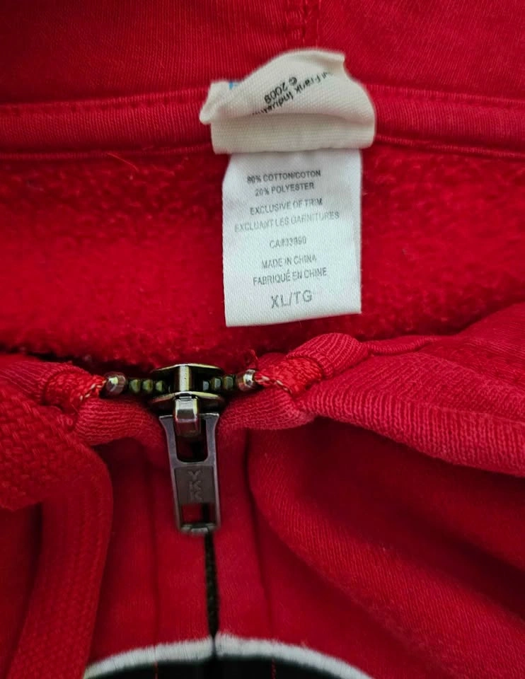 Vintage Paul Frank Julius the Monkey Red Zip Hoodie - Size XL - photo 2