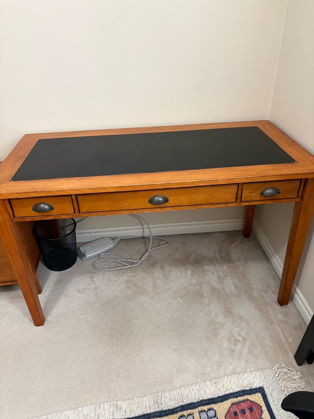 Wood Writing Desk and File Cabinet - photo 2