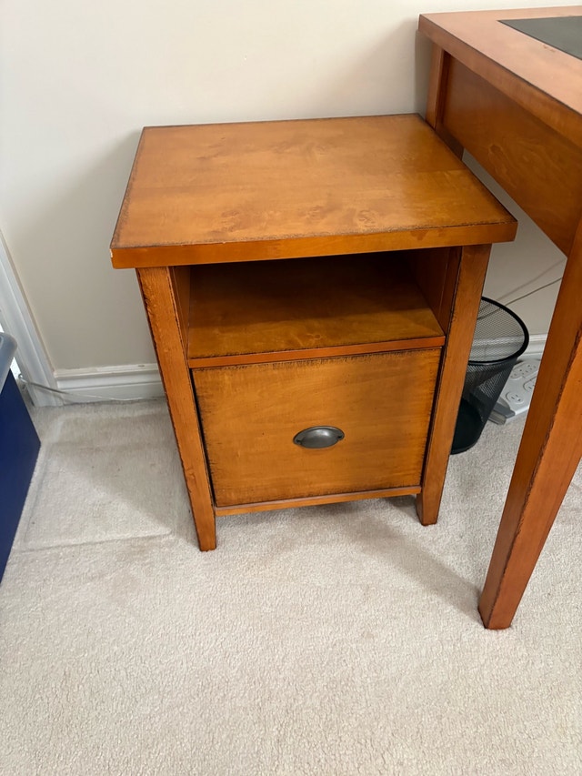 Wood Writing Desk and File Cabinet - photo 4