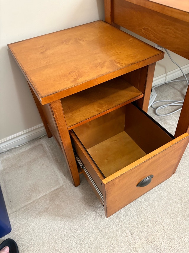 Wood Writing Desk and File Cabinet - photo 5