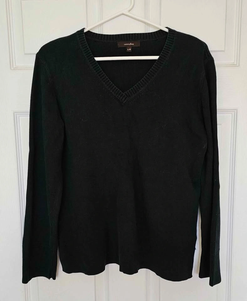 Cotton Ginny 100% Cotton V-Neck Long Sleeve Sweater - Women's La