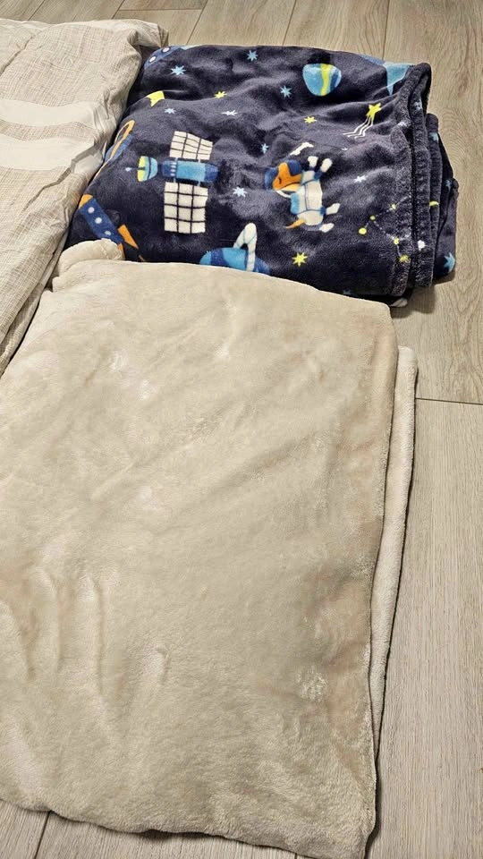 Beige Plush Fleece Throw Blanket