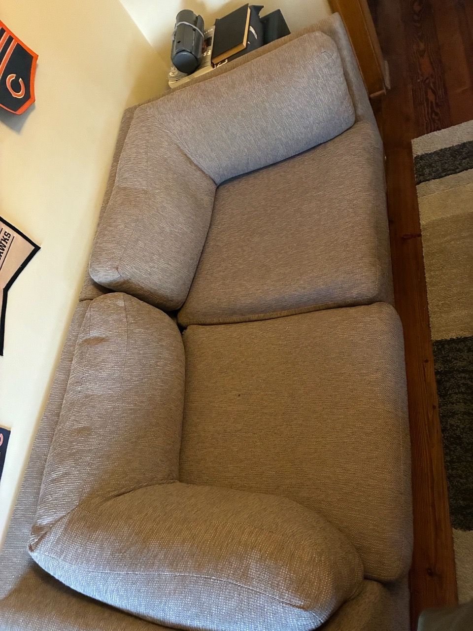 Gray Fabric Two-Seat Sofa with Wood Legs - photo 2