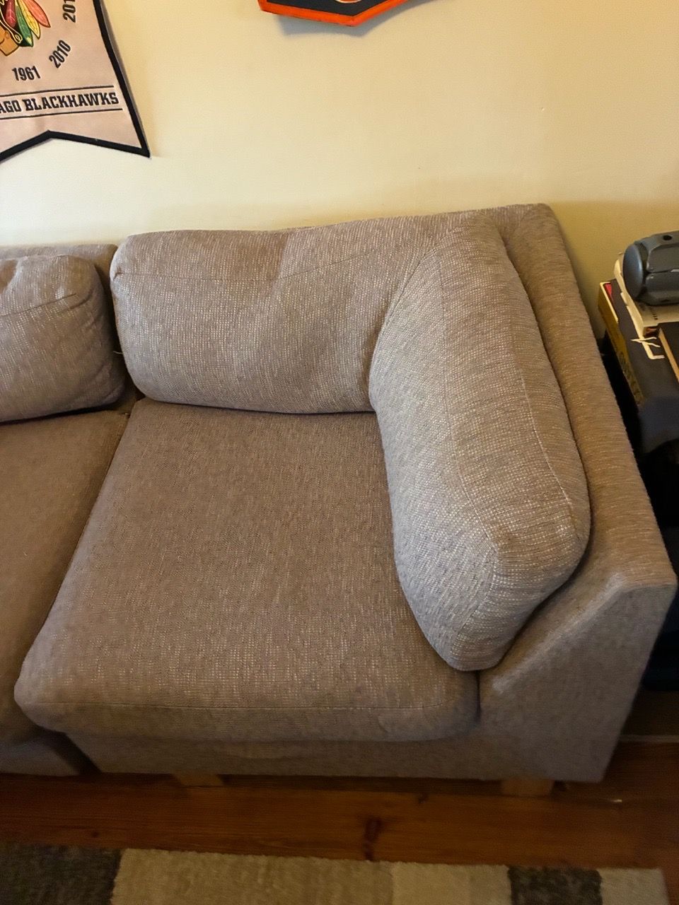 Gray Fabric Two-Seat Sofa with Wood Legs - photo 3