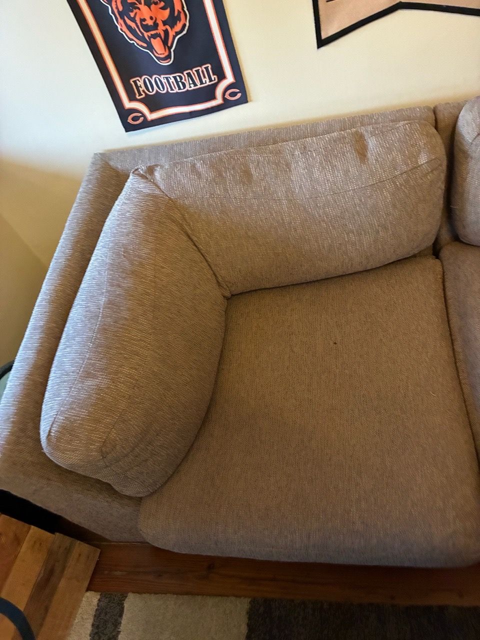 Gray Fabric Two-Seat Sofa with Wood Legs - photo 4