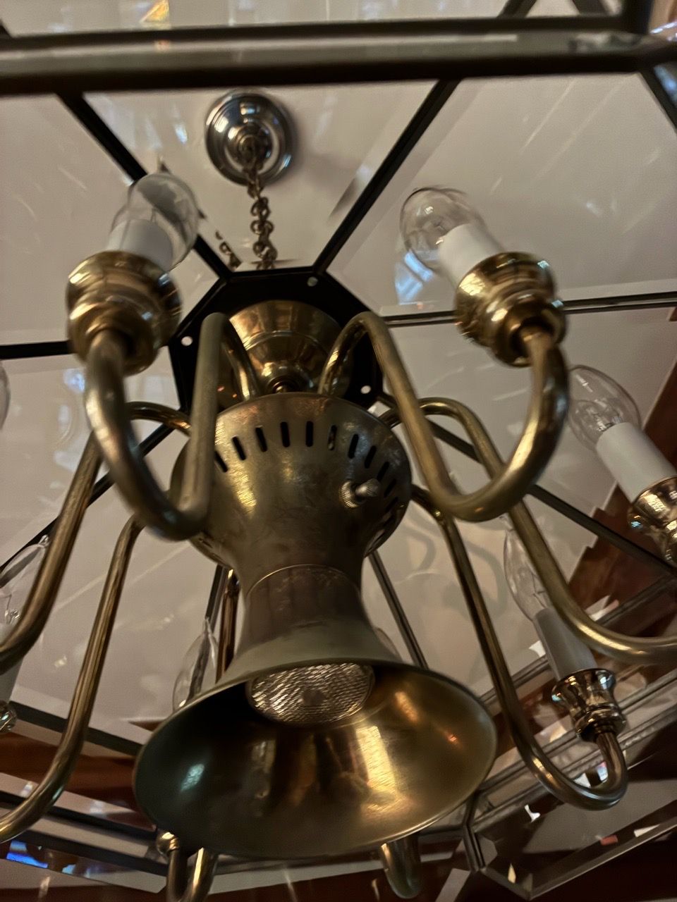 Large Beveled Glass Panel Chandelier - photo 5