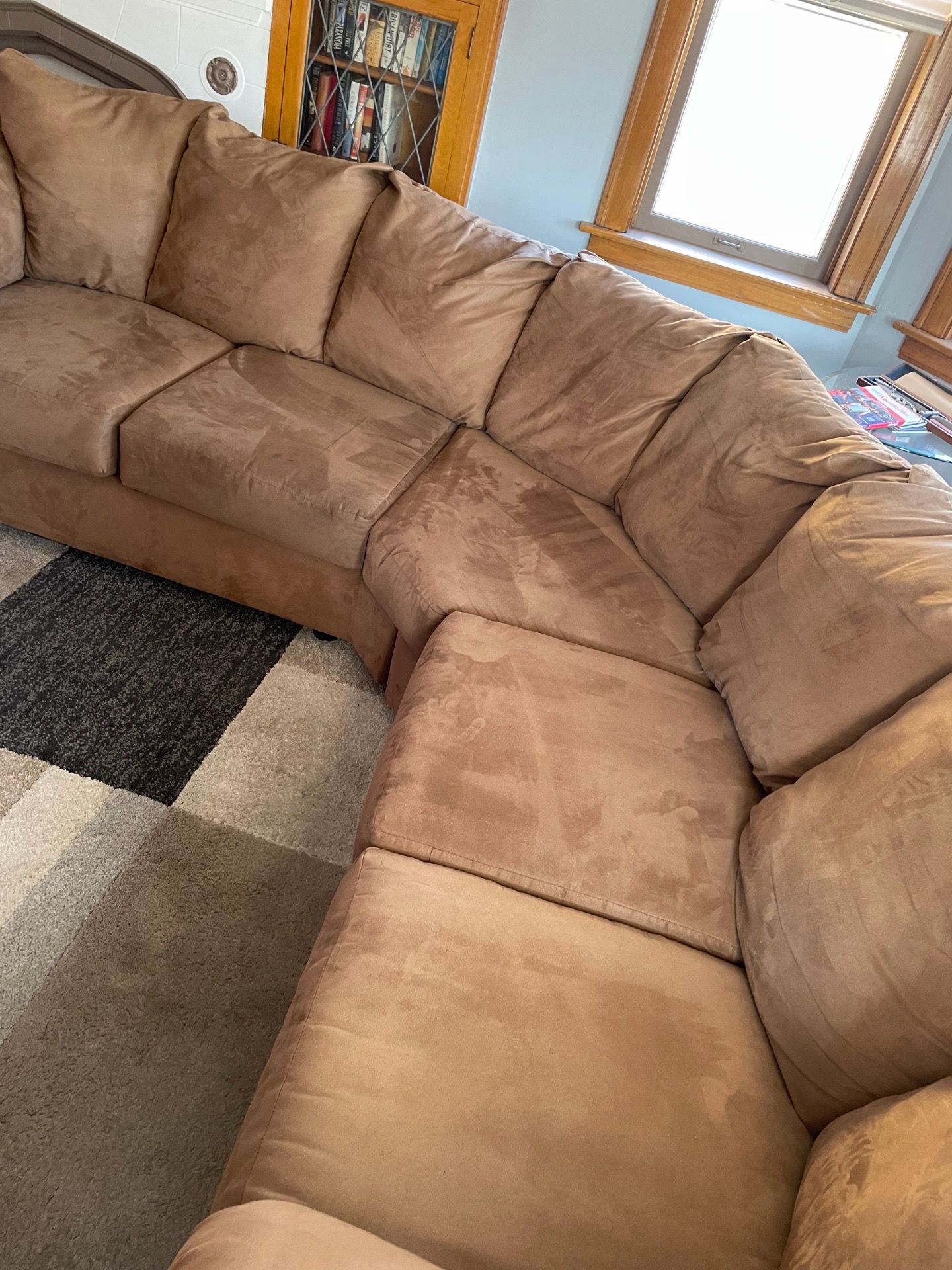 Brown two piece sectional soft cushion couch. $500 OBO - photo 2