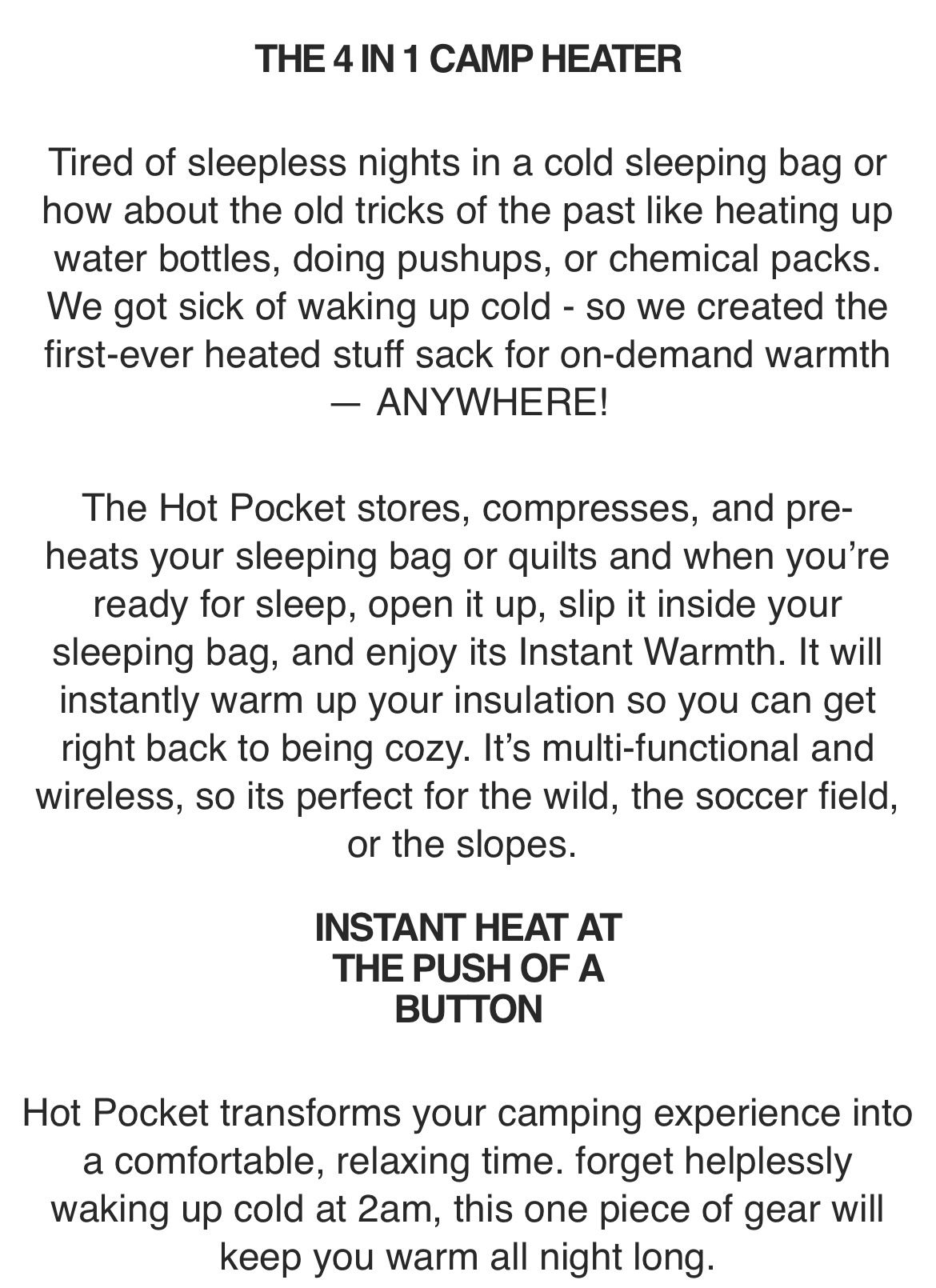 HOT POCKET Sleeping Bag Warmer. Great for Camping - photo 3