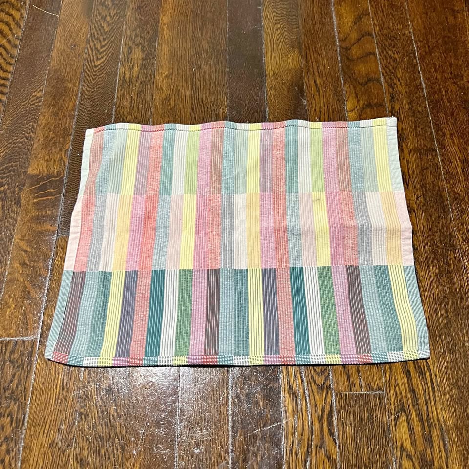 Ikea Mittbit Striped Geometric Natural Cotton Placemat 17x13"