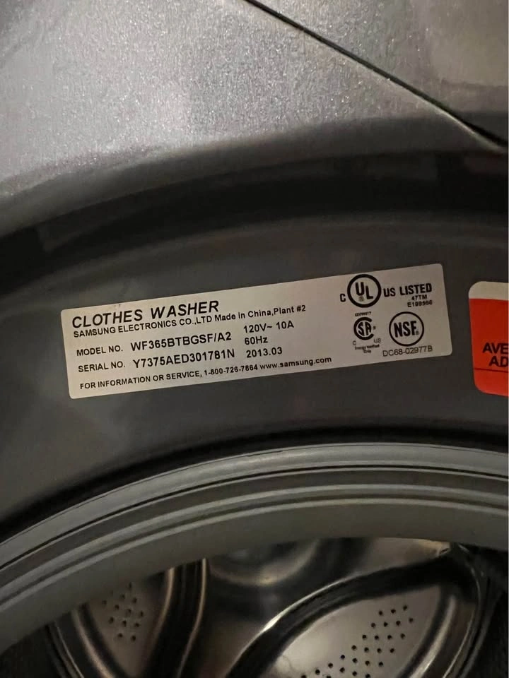 Samsung WF365BTBGSF/A2 Front Load Washer for parts - photo 2