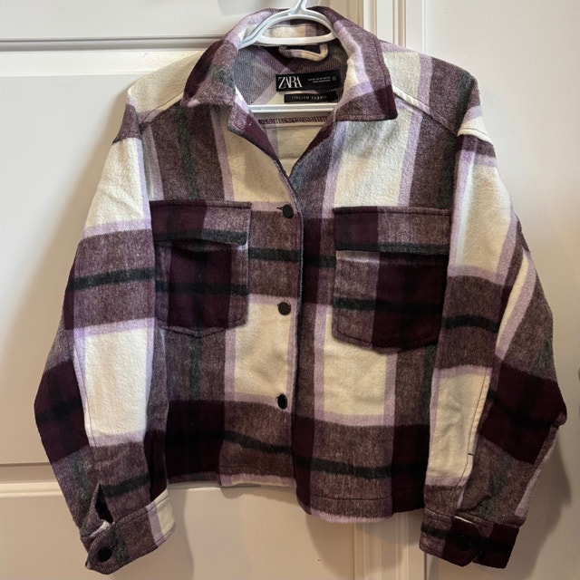 Zara Plaid Shirt Jacket - Size XS