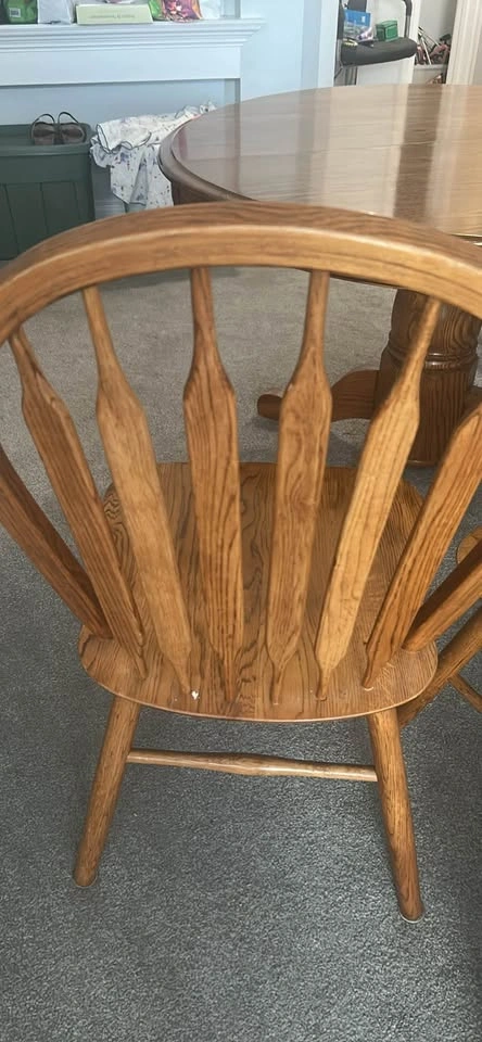 Oak dining table with 6 chairs - photo 3